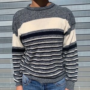 ParFour Black and White Stripes Neck Sweater